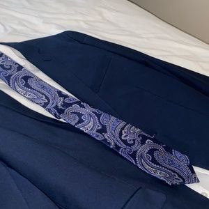 Premium Trademark Blue Paisley Tie